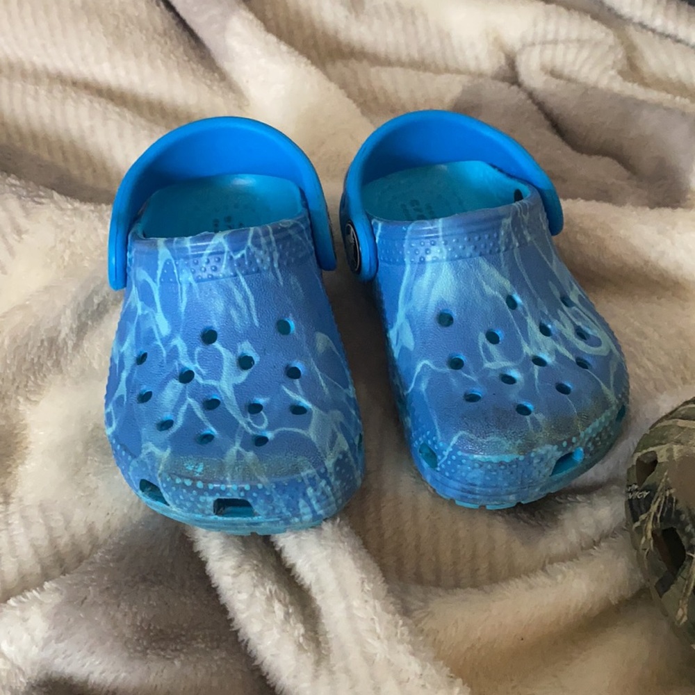 Crocs. Baby. Blue size 4. Camo size 5. - Picture 2 of 3